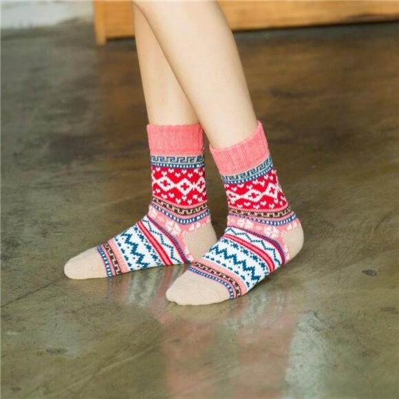 Women 3-5 Pair Multicolor Fashion Warm Wool Cotton Thick Winter Crew Socks‎ - Picture 5 of 7